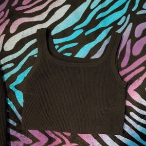 Cuts Clothing | Black Ribbed Tank Top and Biker Shorts